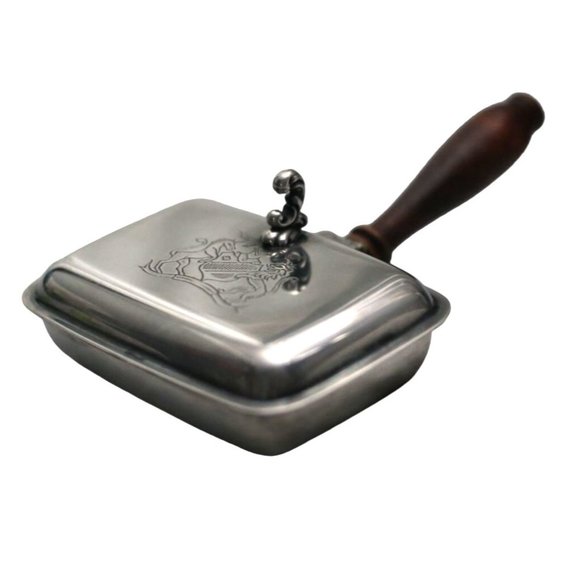 Vintage Oneida Silver Plate & Wood Crumb Catcher "Silent Butler" Ash Collector - Picture 1 of 5